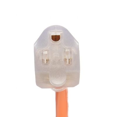 15 FT 12/3 Gauge LED Lighted End SJTW 15 Amp/125V/1875W Orange Outer Jacket Heavy Duty Power Cord for Indoor/Outdoor
