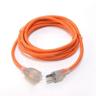 50 Feet 3X12AWG SJTW Heavy Duty Yellow 3 Prong Extension Cable 15 AMP Outdoor Power Cord for Garden and Major Appliances