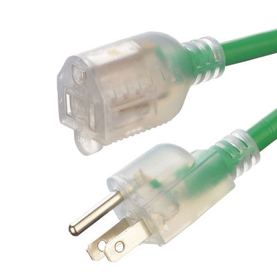 3X8/10/12/14/16AWG Rated Voltage 125V NEMA Female Light End ETL Certified American 3-Core Extension Cord Outdoor Copper Power Cable