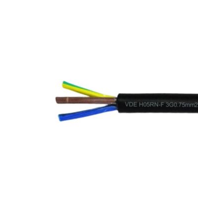 Flexible Rubber Jacket Electric Wire for House Wiring H05rn f 3g 0.5mm2 1mm2 1.5mm2 in Multiple Sizes