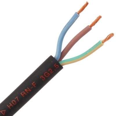 House Wire Electric Cable with Copper Conductor Material and High Temperature Resistance 3 Cores H07rn f 3x2 5 Power Cable